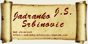 Jadranko Srbinović vizit kartica
